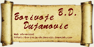 Borivoje Dujanović vizit kartica